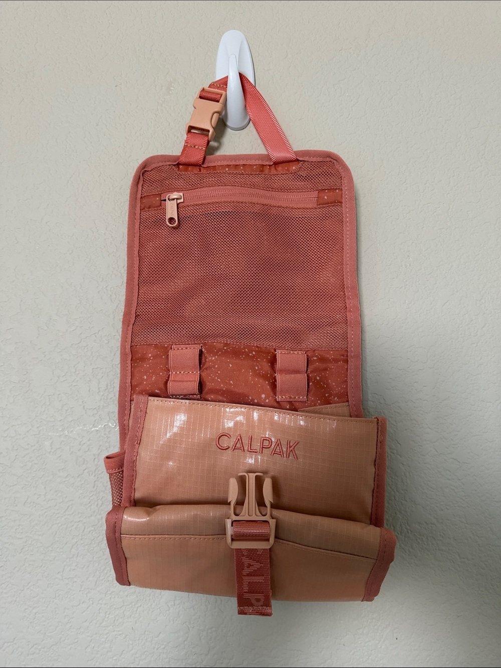Calpak Hanging Toiletry Organizer in Dusty Rose and Blush